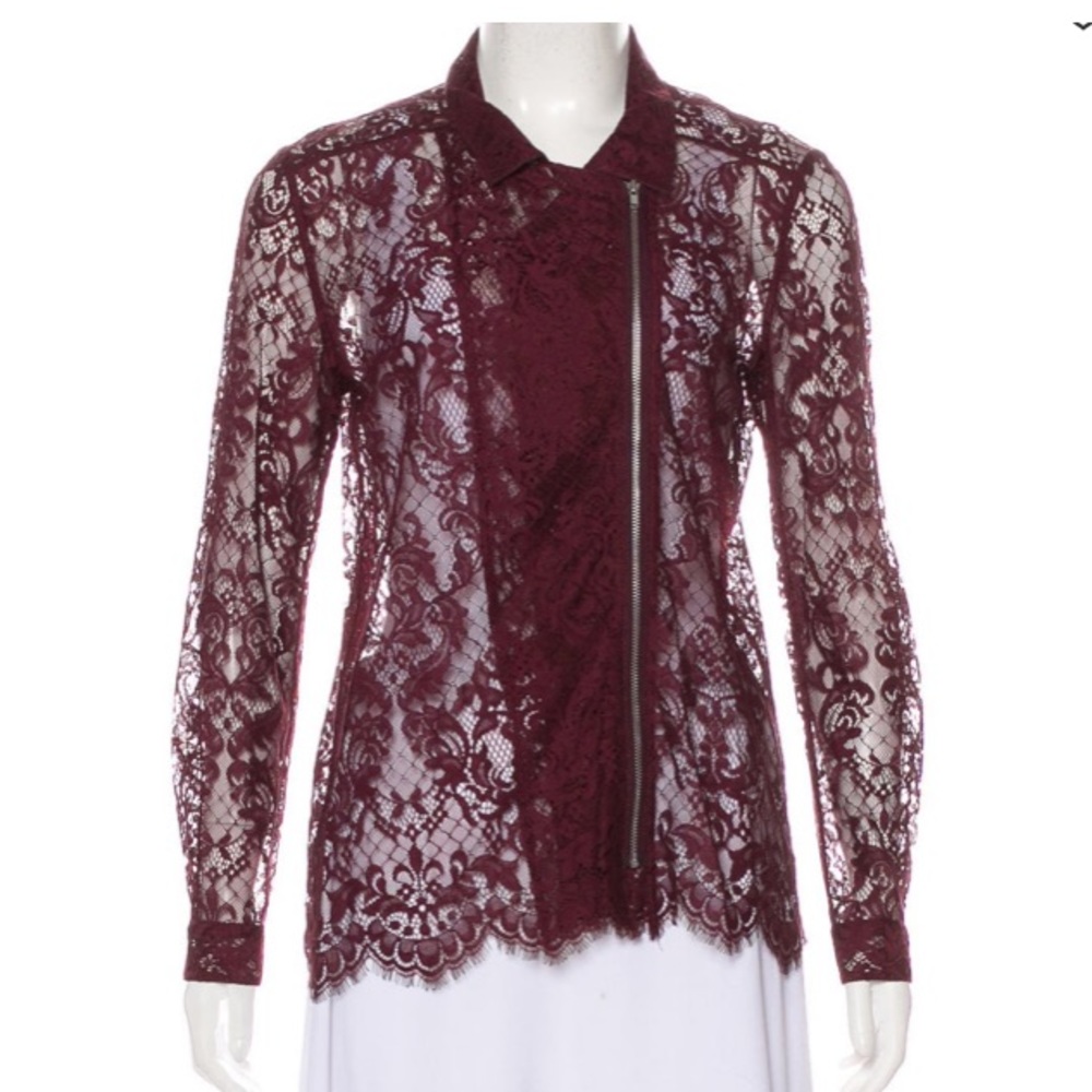 The Kooples Lace Zip up Jacket/Blouse